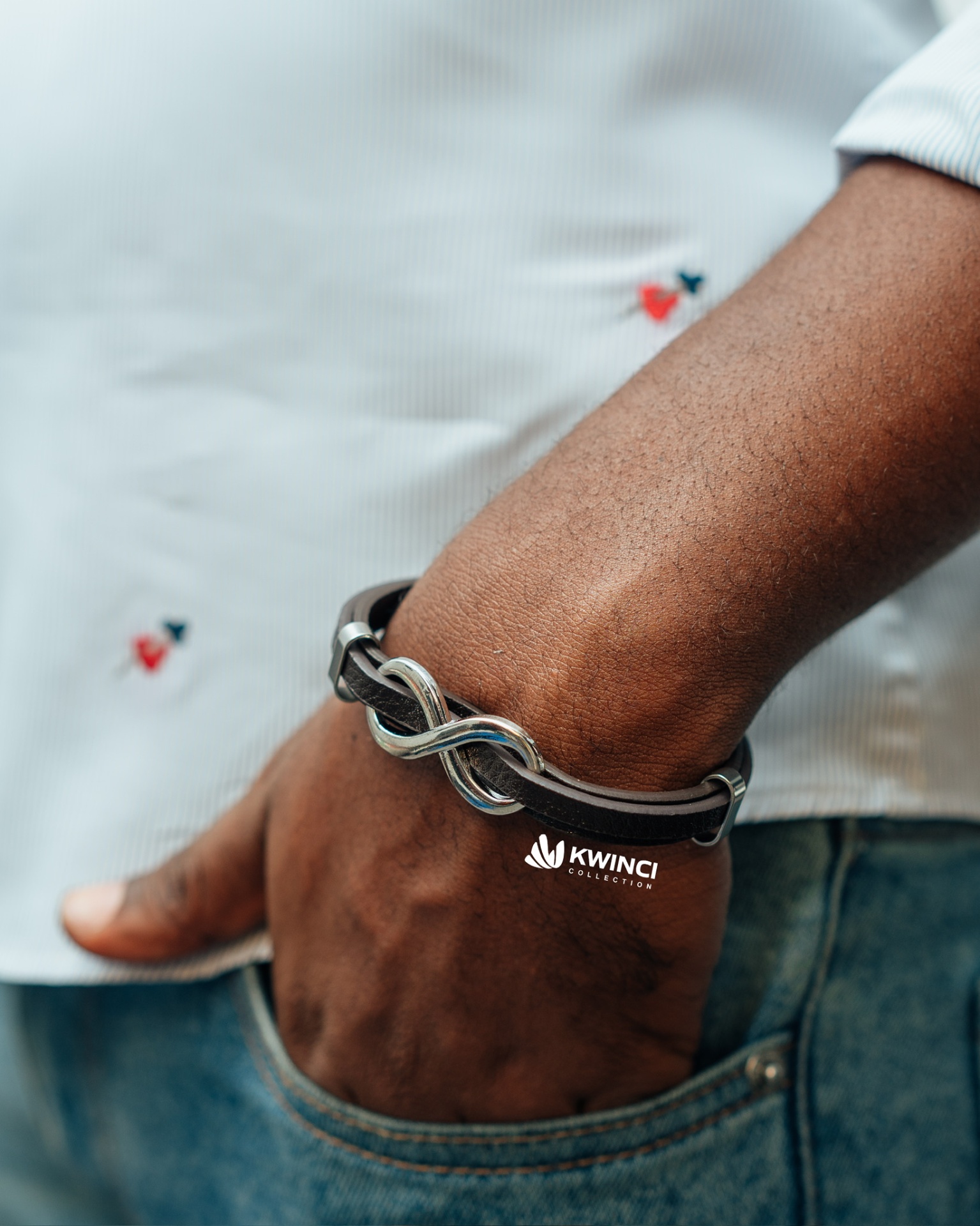 Leather infinity bracelet